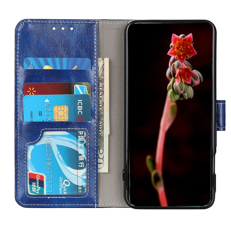 For iPhone 16e Retro Crazy Horse Texture Horizontal Flip Leather Phone Case(Blue)