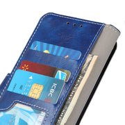 For iPhone 16e Retro Crazy Horse Texture Horizontal Flip Leather Phone Case(Blue)