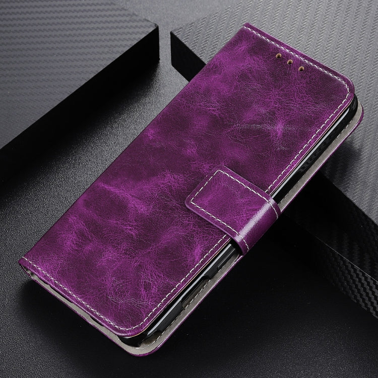 For iPhone 16e Retro Crazy Horse Texture Horizontal Flip Leather Phone Case(Purple)