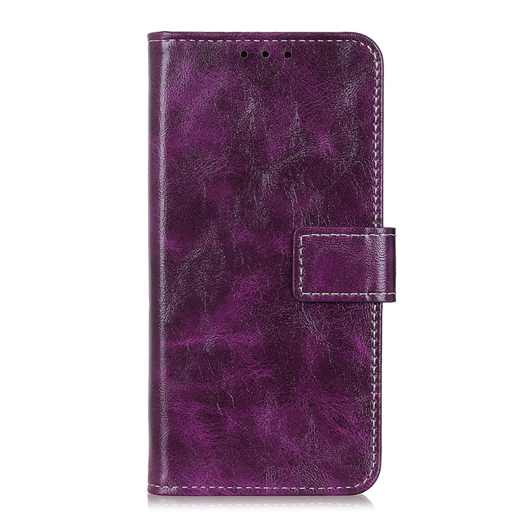 For iPhone 16e Retro Crazy Horse Texture Horizontal Flip Leather Phone Case(Purple)