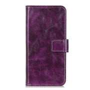 For iPhone 16e Retro Crazy Horse Texture Horizontal Flip Leather Phone Case(Purple)