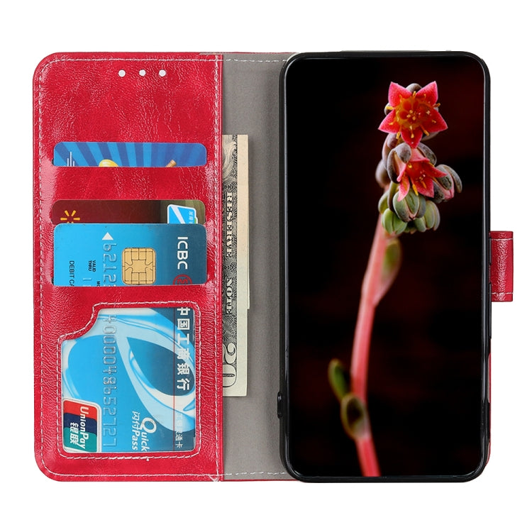 For iPhone 16e Retro Crazy Horse Texture Horizontal Flip Leather Phone Case(Red)