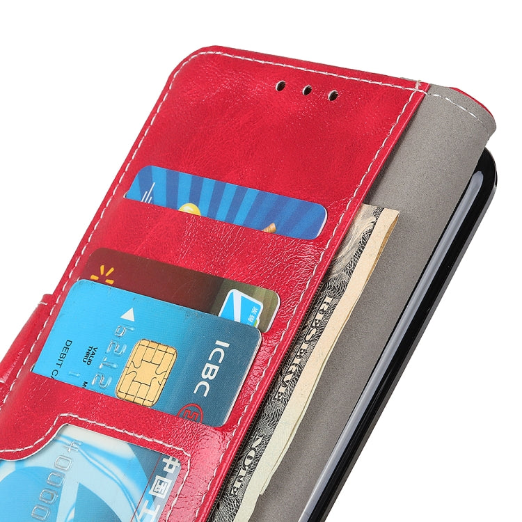 For iPhone 16e Retro Crazy Horse Texture Horizontal Flip Leather Phone Case(Red)