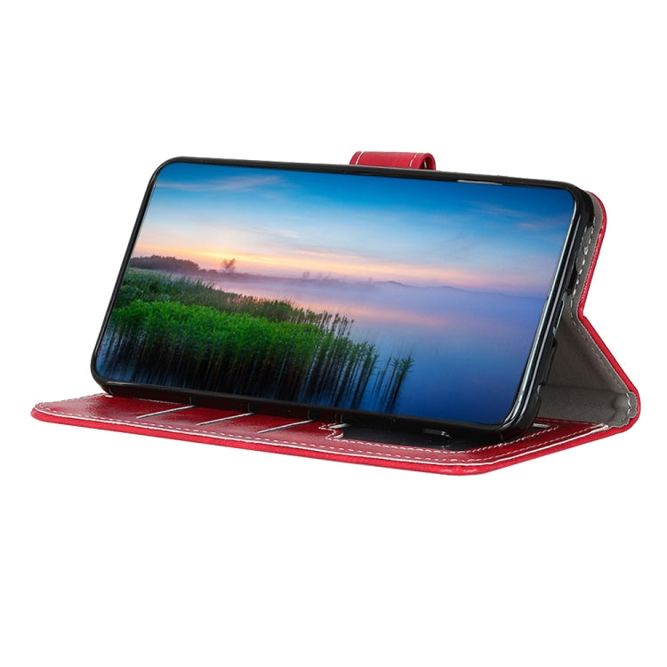 For iPhone 16e Retro Crazy Horse Texture Horizontal Flip Leather Phone Case(Red)