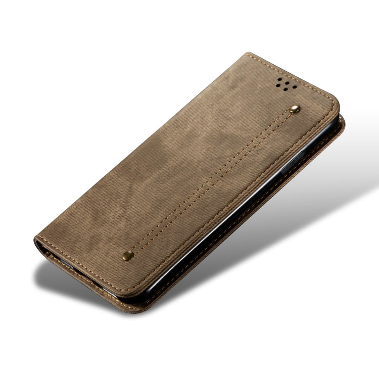 For vivo X100 Pro Denim Texture Flip Leather Phone Case(Khaki)