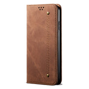 For vivo X100 Pro Denim Texture Flip Leather Phone Case(Brown)