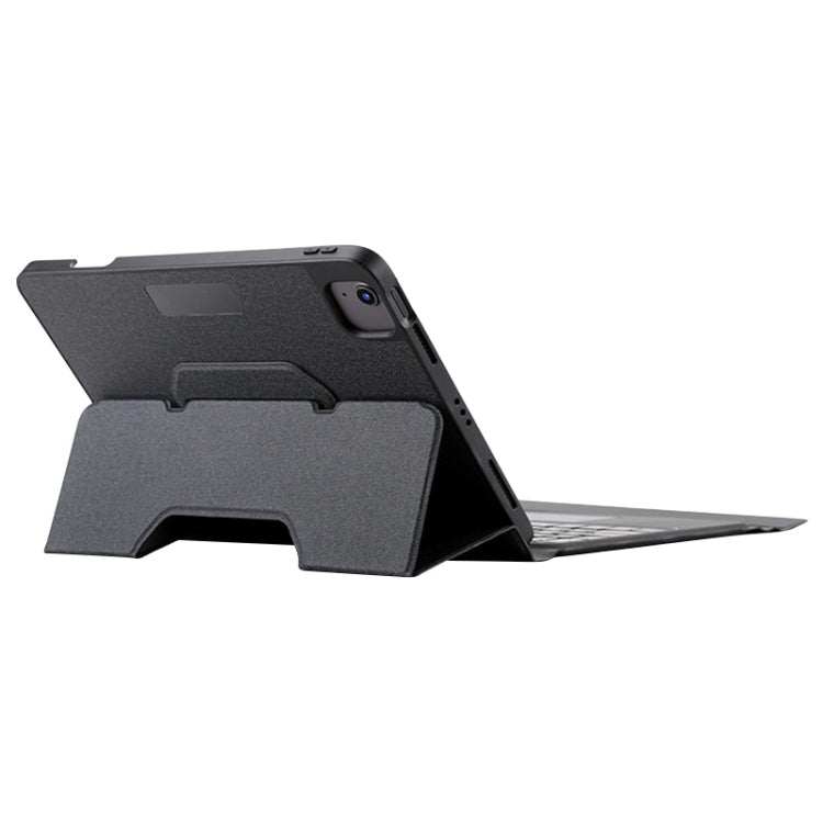 For iPad 10.2 2021 / 2020 / 2019 Integrated Bluetooth Keyboard Leather Case with Backlight & Touchpad(Black)
