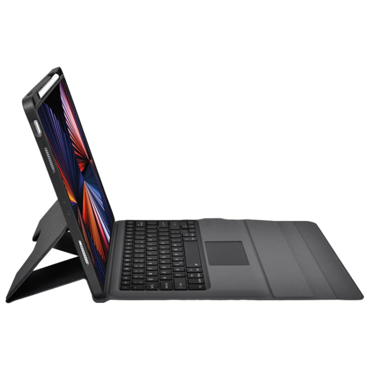 For iPad Air 2022 / 2020 Integrated Bluetooth Keyboard Leather Case with Backlight & Touchpad(Black)