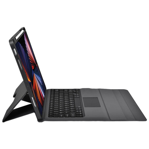 For iPad Pro 12.9 2022 / 2021 / 2020 Integrated Bluetooth Keyboard Leather Case with Backlight & Touchpad(Black)