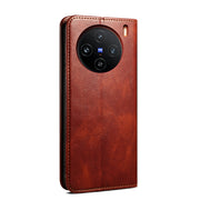 For vivo X100 Pro Oil Wax Crazy Horse Texture Leather Phone Case(Brown)