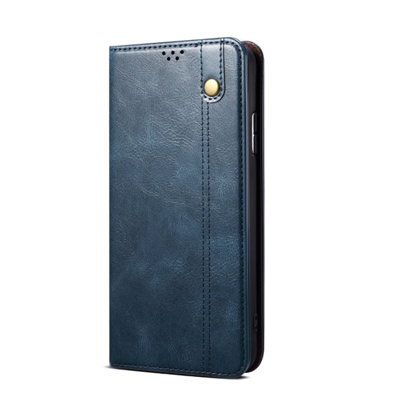 For vivo X100 Pro Oil Wax Crazy Horse Texture Leather Phone Case(Blue)