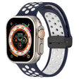 For Apple Watch SE 2023 40mm Magnetic Buckle Silicone Watch Band(Navy White) - Watch Bands by PMC TechLife | Online Shopping South Africa | PMC TechLife
