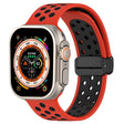 For Apple Watch SE 2023 40mm Magnetic Buckle Silicone Watch Band(Red Black) - Watch Bands by PMC TechLife | Online Shopping South Africa | PMC TechLife