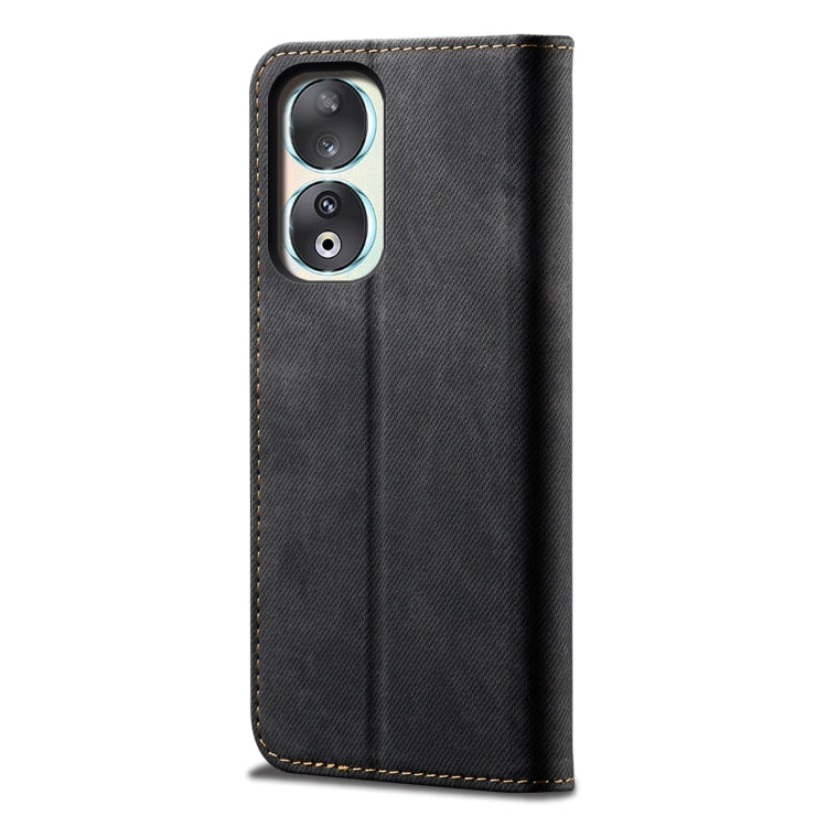 For Honor 90 Denim Texture Flip Leather Phone Case(Black)