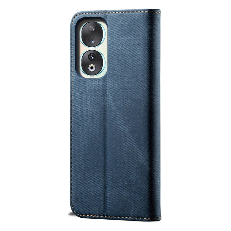 For Honor 90 Denim Texture Flip Leather Phone Case(Blue)