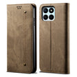For Honor X6A Denim Texture Flip Leather Phone Case(Khaki) - Honor Cases by PMC TechLife | Online Shopping South Africa | PMC TechLife | Buy Now Pay Later Mobicred