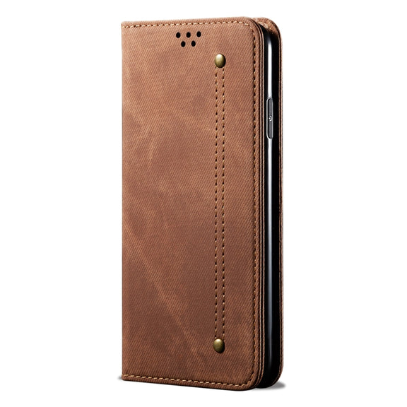 For Honor X6A Denim Texture Flip Leather Phone Case(Brown)