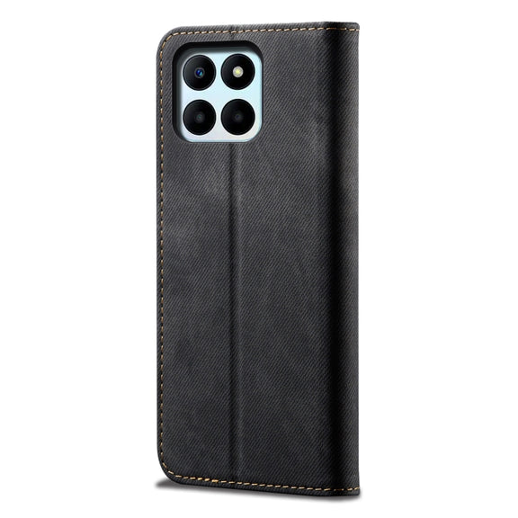 For Honor X6A Denim Texture Flip Leather Phone Case(Black)
