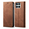 For Honor X8 5G / X6 4G Foreign Denim Texture Flip Leather Phone Case(Brown) - Honor Cases by PMC TechLife | Online Shopping South Africa | PMC TechLife | Buy Now Pay Later Mobicred