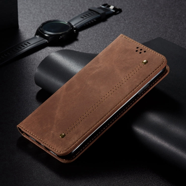 For Honor Play 8T 5G / X7b Denim Texture Flip Leather Phone Case(Brown)