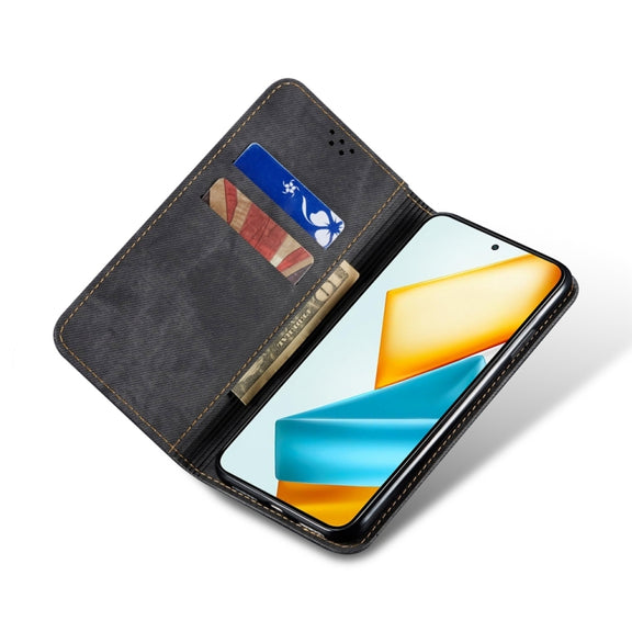 For Honor Play 8T 5G / X7b Denim Texture Flip Leather Phone Case(Black)