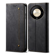 For Honor Magic6 Lite / X9b 5G Denim Texture Flip Leather Phone Case(Black) - Honor Cases by PMC TechLife | Online Shopping South Africa | PMC TechLife | Buy Now Pay Later Mobicred