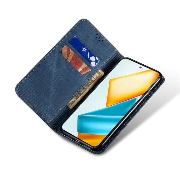 For Honor Magic6 Lite / X9b 5G Denim Texture Flip Leather Phone Case(Blue)