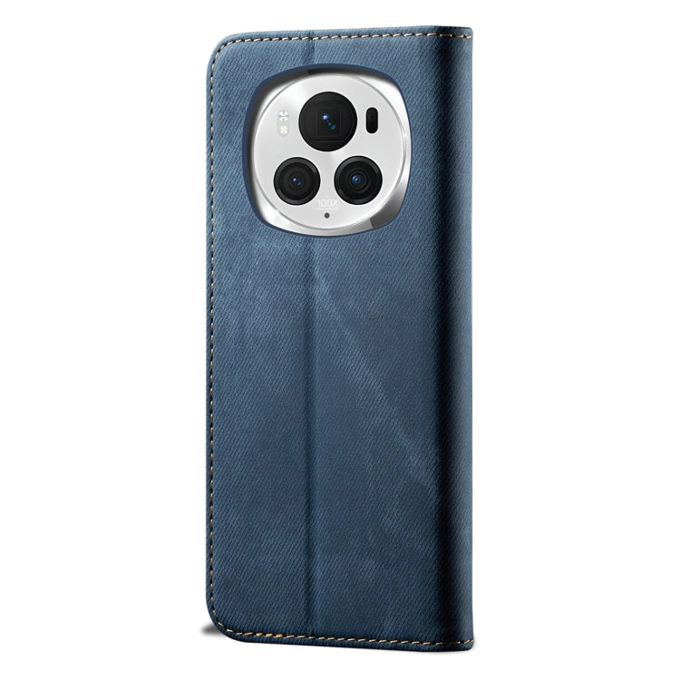 For Honor Magic6 Pro Denim Texture Flip Leather Phone Case(Blue)