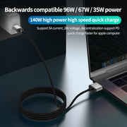 140W Type-C to Magsafe 3 Magnetic Charging Cable, Length:2m(Blue)