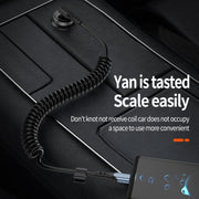 Type-C to Type-C Elbow Spring Charging Data Cable, Length: 1.5m(Black)