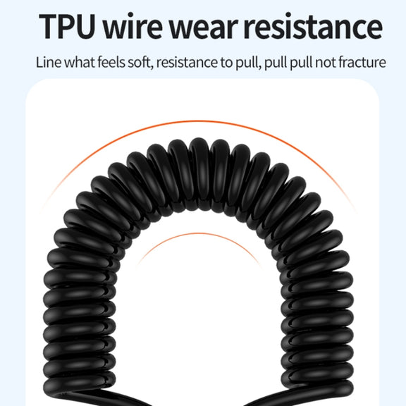Type-C to Type-C Elbow Spring Charging Data Cable, Length: 1.5m(Black)