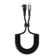 Type-C to 8 Pin Elbow Spring Charging Data Cable, Length: 1.5m(Black) - 2 in 1 Cable by PMC TechLife | Online Shopping South Africa | PMC TechLife | Buy Now Pay Later Mobicred