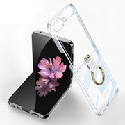 For Samsung Galaxy Z Flip6 GKK Electroplating Phone Case with Ring(Transparent)