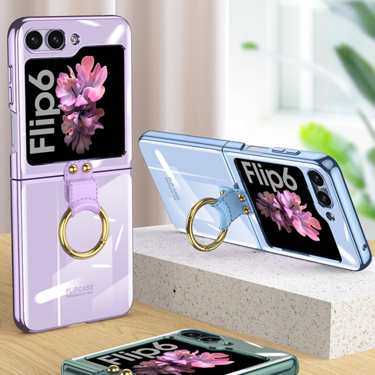 For Samsung Galaxy Z Flip6 / Flip7 FE GKK Electroplating Phone Case with Ring(Black)