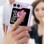 For Samsung Galaxy Z Flip6 / Flip7 FE GKK Electroplating Phone Case with Ring(Black)