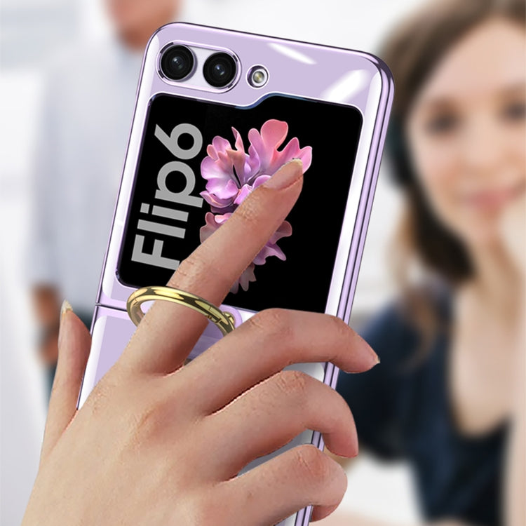 For Samsung Galaxy Z Flip6 / Flip7 FE GKK Electroplating Phone Case with Ring(Black)