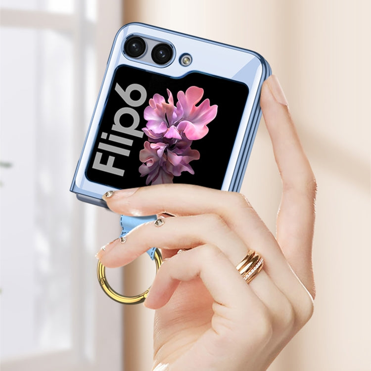 For Samsung Galaxy Z Flip6 / Flip7 FE GKK Electroplating Phone Case with Ring(Black)
