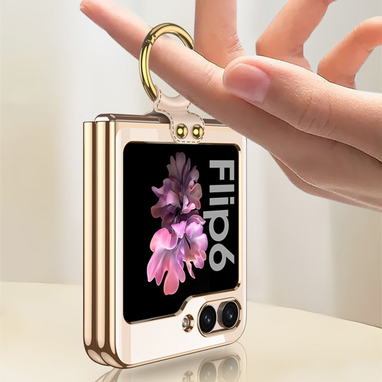 For Samsung Galaxy Z Flip6 / Flip7 FE GKK Electroplating Phone Case with Ring(Black)