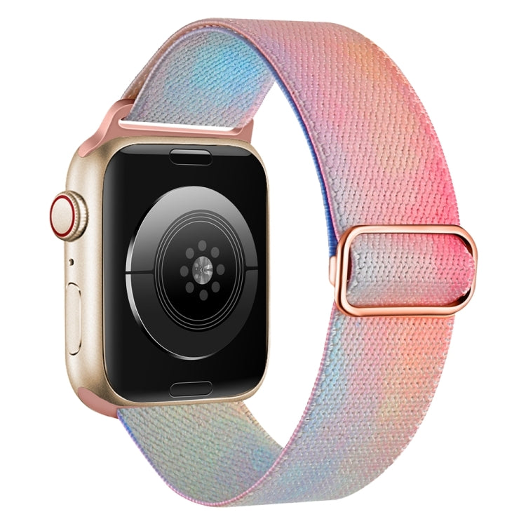 For Apple Watch Ultra 49mm Painted Pattern Nylon Replacement Watch Band(Symphony Aurora)