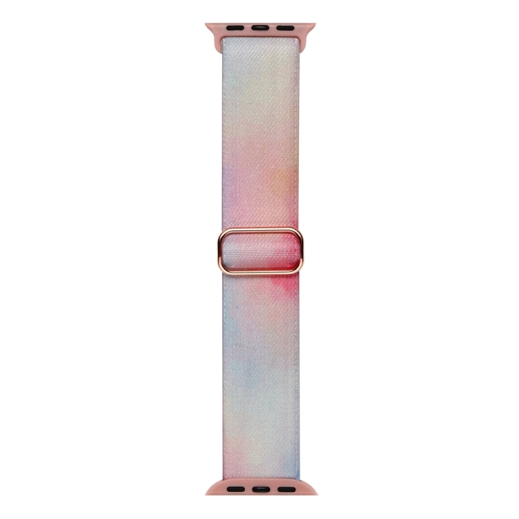 For Apple Watch Ultra 49mm Painted Pattern Nylon Replacement Watch Band(Symphony Aurora)