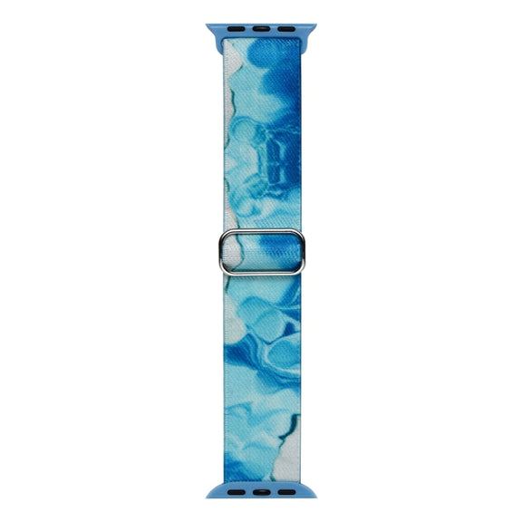 For Apple Watch 5 40mm Painted Pattern Nylon Replacement Watch Band(Ocean Blue)