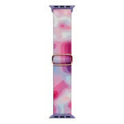 For Apple Watch 4 40mm Painted Pattern Nylon Replacement Watch Band(Ladder Purple Blue)