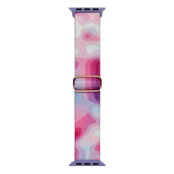 For Apple Watch 2 38mm Painted Pattern Nylon Replacement Watch Band(Ladder Purple Blue)