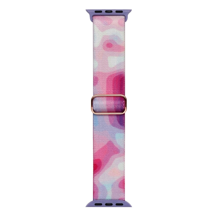 For Apple Watch 2 38mm Painted Pattern Nylon Replacement Watch Band(Ladder Purple Blue)