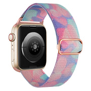 For Apple Watch SE 2023 44mm Painted Pattern Nylon Replacement Watch Band(Water Fluid)