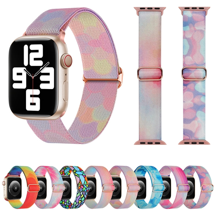 For Apple Watch 7 41mm Painted Pattern Nylon Replacement Watch Band(Water Fluid)