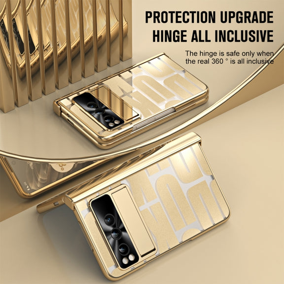 For Google Pixel Fold Integrated Electroplating Folding Phone Case(Gold)