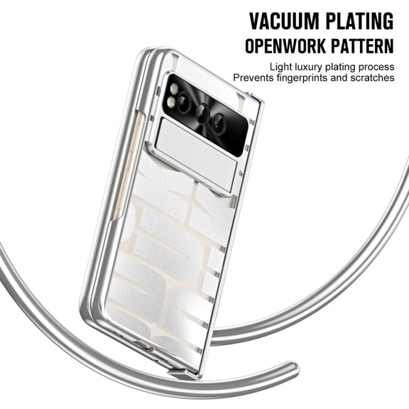 For Google Pixel Fold Integrated Electroplating Folding Phone Case(Silver)