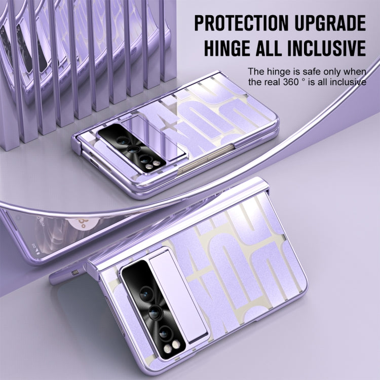 For Google Pixel Fold Integrated Electroplating Folding Phone Case(Purple)