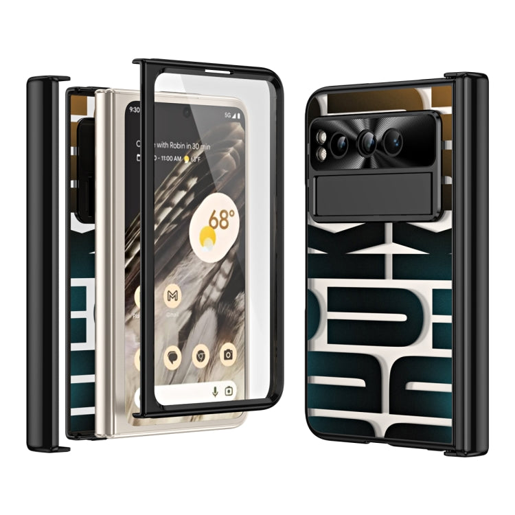 For Google Pixel Fold Integrated Electroplating Folding Phone Case with Hinge(Black)